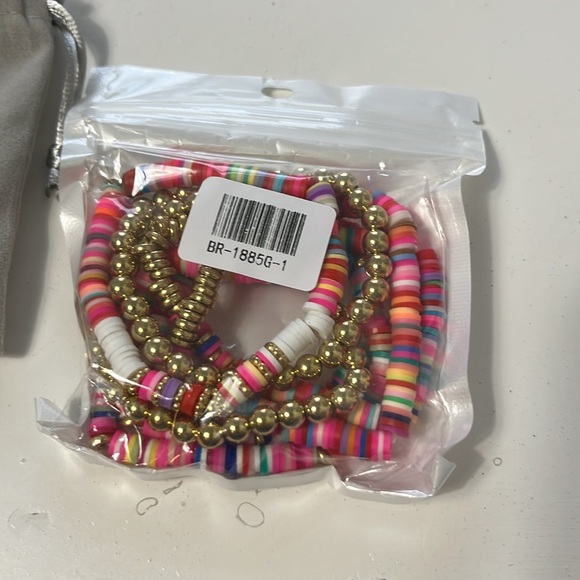 Boho Layered Colorful Beaded Ankle Bracelets Set Brand New - Picture 5 of 7